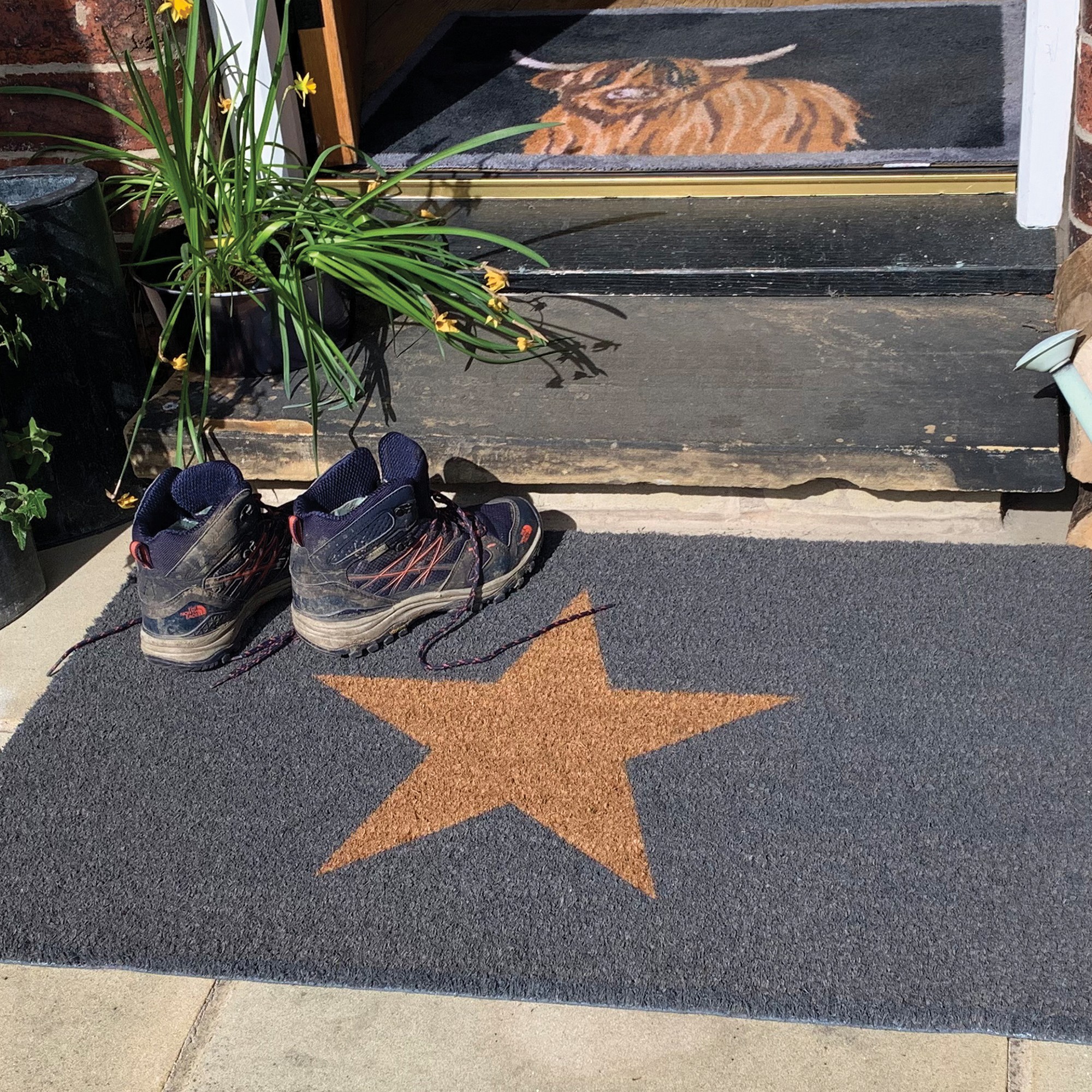 Inverse Star Coir Coconut Husk Doormats In Grey